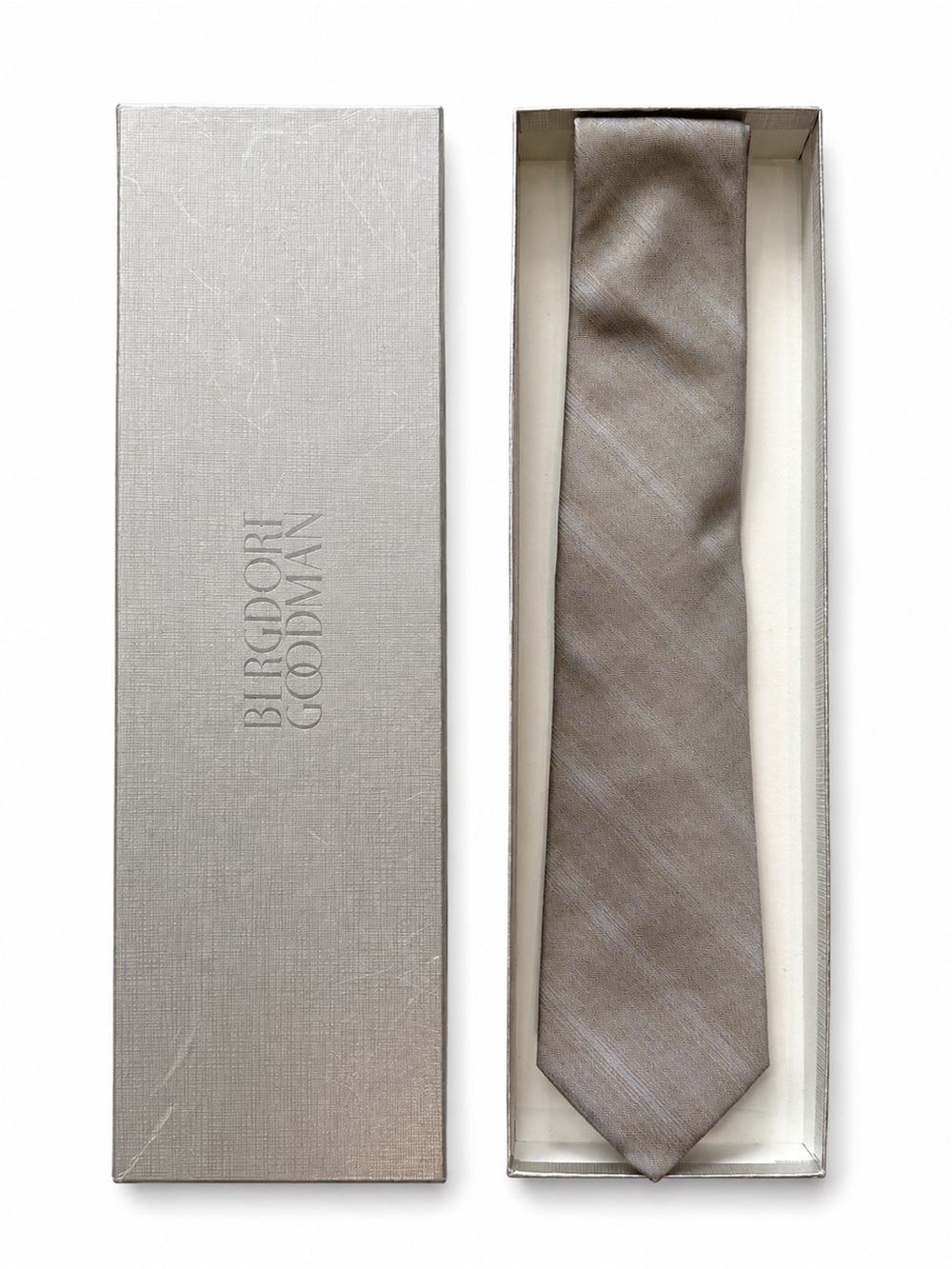 Theory Taupe Silk Textured Tie